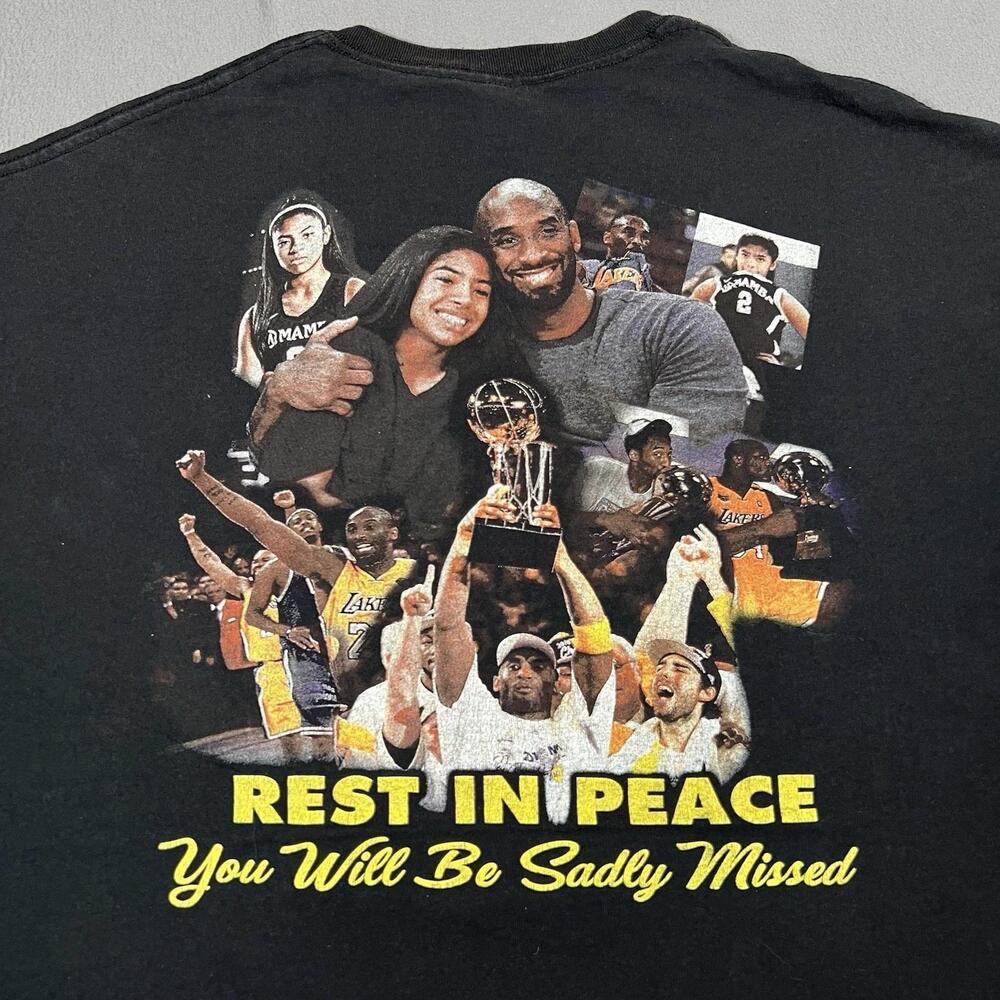 Kobe Bryant Gigi Memorial Shirt Men Xl Lakers Tribute Black Mamba Nba Basketball